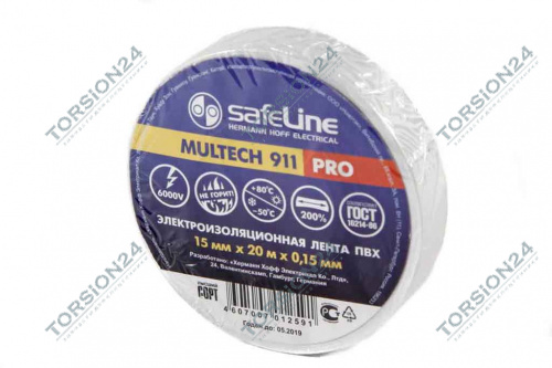 Изолента Safeline 15/20 белая фото Изолента Safeline 15/20 белая