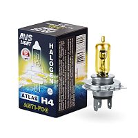 Лампа 12V 60/55W P43t Н4 AVS Atlas желтая